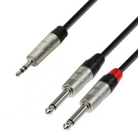 Adam Hall REAN 3,5 mm jack stereo na 2 x 6,3 mm 1,5m