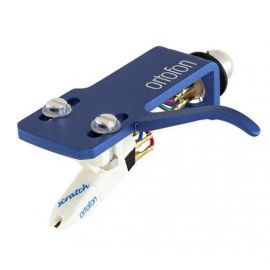 ORTOFON DJ OM Scratch white + SH-4 blue headshell